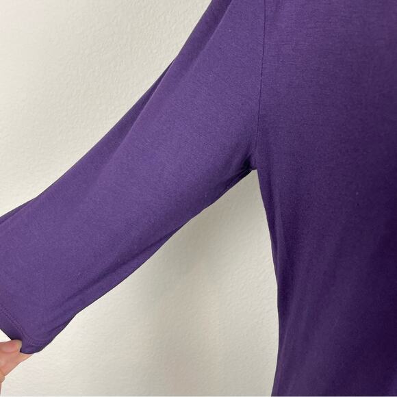 Banana Republic Purple Short Sleeve Knit Turtleneck Top Small - Picture 3 of 7